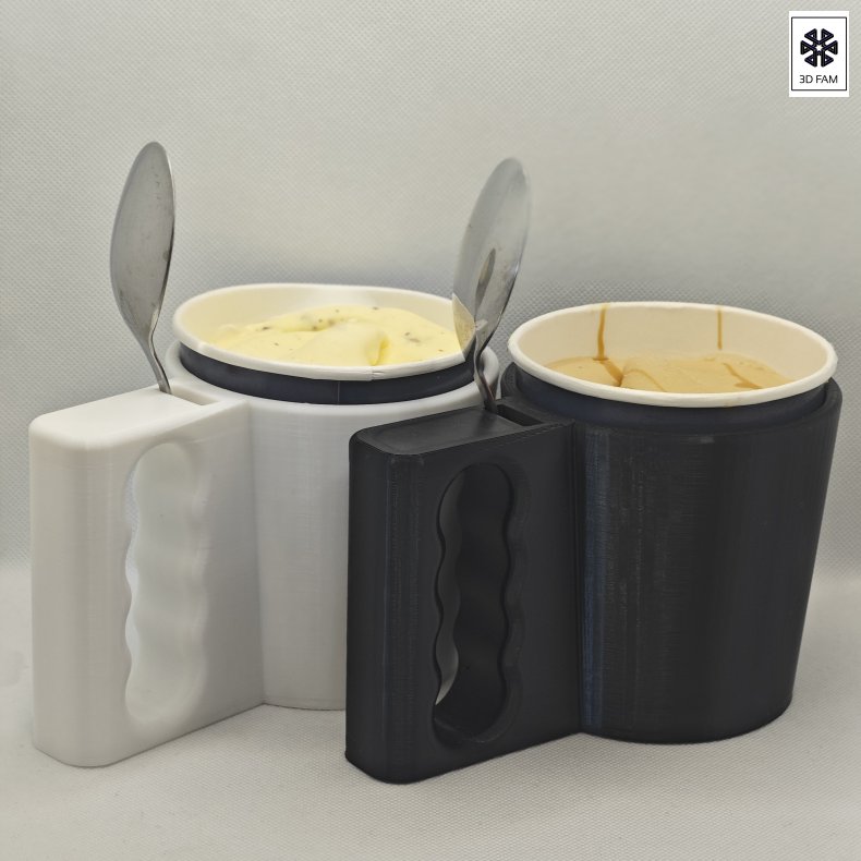 Holder til isbtte med plads til ske