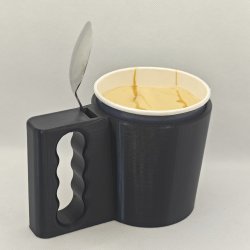 Holder til isbtte med plads til ske